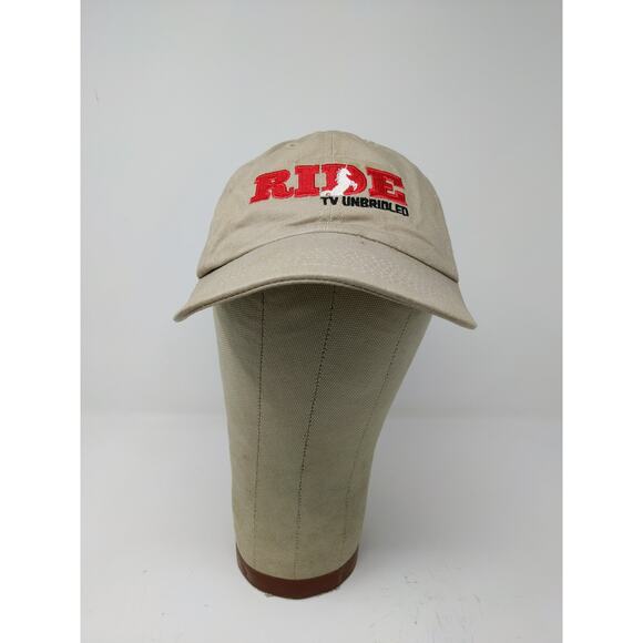 Ride TV Unbridled Horse Equestrian Slideback Hat Embroidered Logo Tan - Picture 2 of 9